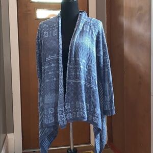Sun & shadows blue drape front cardigan